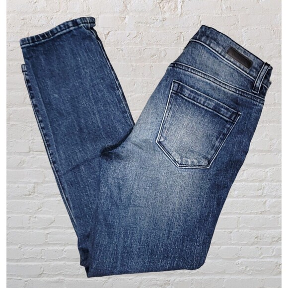 BlankNYC The Madison Crop Jeans Size 28 Shark Bite Ankle Distressed High Rise - Picture 1 of 10